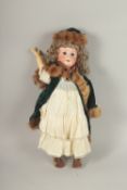 HEUBACH KOPPELSDORF, GERMAN, 250-1, BISQUE HEADED DOLL, articulated body, open mouth and eyes,