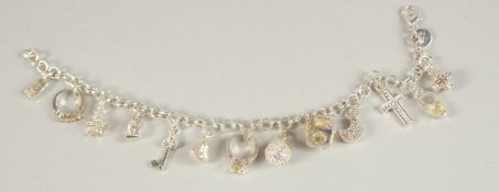 A SILVER CHARM BRACELET.