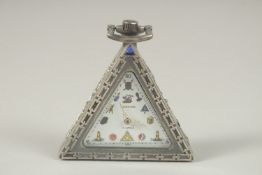 A GOOD SILVER MASONIC POCKET WATCH.