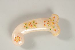 A GILDED ROCK CRYSTAL MUGAL HANDLE. 13cms high.