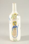 A TURKISH ARMENIAN GLAZED POTTERY BOTTLE, 32cm high.