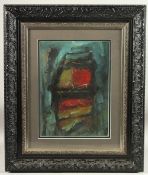 FATEH MOUDARRES (1922-1999), MIDDLE EASTERN: ABSTRACT COMPOSITION ON BOARD, signed lower right,