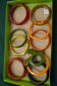 Bakelite and similar bangles.