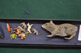 Miniature cold painted bronze animals.