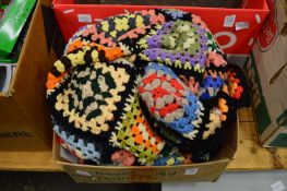 A crochet bedspread.