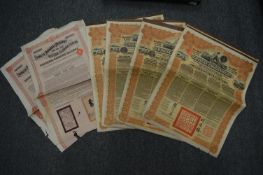 A small group of Chinese government bonds and Chinese Imperial railway bonds.