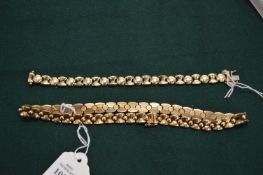 A 9ct gold necklace and similar bracelet.