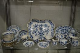 A good comprehensive collection of Meissen onion pattern and other blue and white decorated china.