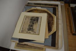 Three large folders containing numerous engravings and prints.