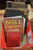 A small group of books to include two old bibles.