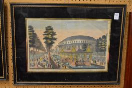 John Bowles, The Chinese house..... together with The Pantheon in Rome, hand coloured engravings