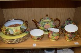 Fruit decorated china.