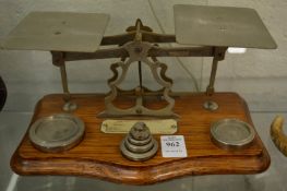 Postal scales and weights.