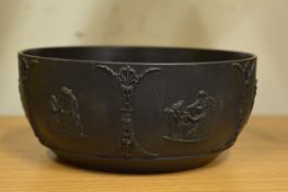 A Wedgwood Black Basalt bowl and another Wedgwood bowl.