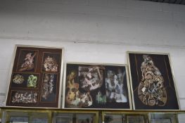 Robert Floris Van Eyck, a tryptych of abstract forms, oil on board.