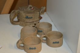 An unusual Chinese Yixing pottery tea service.