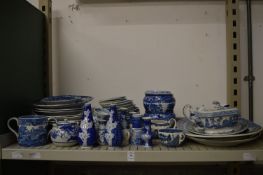 Quantity of blue and white china.