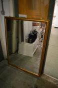A large gilt framed mirror 132cm x 101cm.