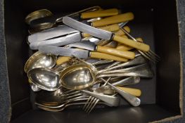 A quantity of plated flatware.