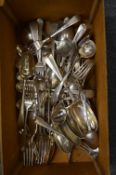 A quantity of silver flatware.