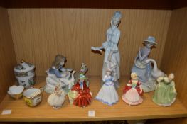Decorative figurines to include Dalton, Lladro etc., and other items.