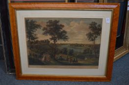 Luke Sullivan, view of Oatlands in Surrey, hand coloured engraving together with a collection of