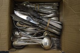 A quantity of plated flatware.