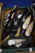 A pair of ladies Nine West glittered decorated high heel shoes, size 8½, new and unused together