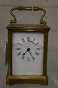 A brass carriage clock (faults).