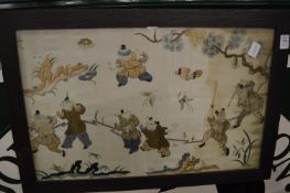 A Chinese embroidery depicting children at play.