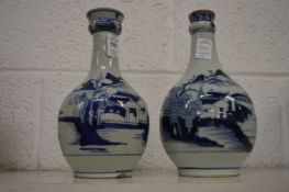 Two Chinese blue and white decorated guglets.