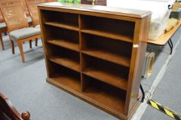 An oak open bookcase.