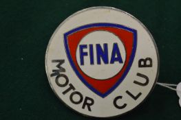 A Fina motor club enamel car badge.