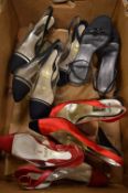 Five pairs of ladies designer shoes, size 6.