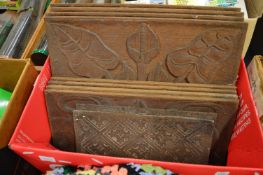 Quantity of decorative carved wood panels.