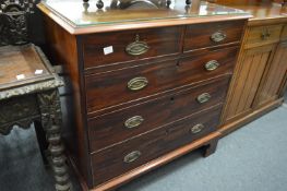 George III mahogany straight front chest of drawers.
