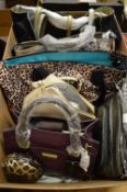 A collection of various handbags.