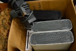 X box equipment and Scalextric set.