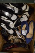 Six pairs of ladies designer shoes, size 6.
