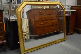 Modern gilt framed over-mantel mirror.