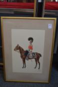 An officer from the Second Dragoon Guards, mounted on horseback, watercolour together with another