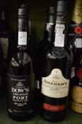 Dow's crusted port, bottled 1986, one bottle together with five other bottles of port.