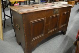An 18th century oak coffer.