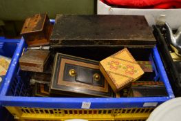 Various boxes and tins.