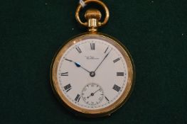 A Waltham gold plated pocket watch.