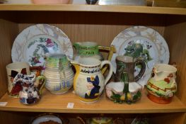 Widdicombe Fair, a musical jug together with other jugs and decorative plates etc.