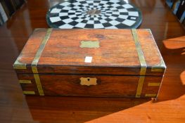 A good Victorian brass bound rosewood writing slope.