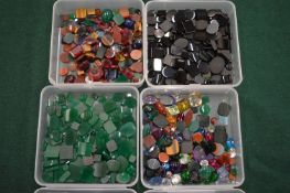 Four boxes of mixed stones.