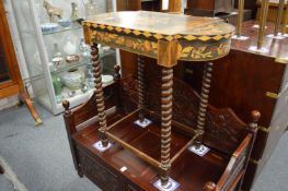 Decoratively inlaid games table.