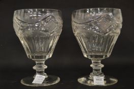 A good pair of large cut glass wine glasses.